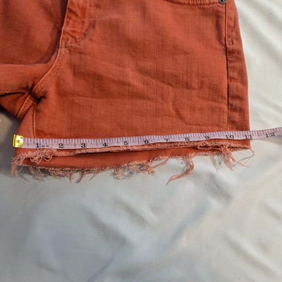 AG Adriano Goldschmied Denim Size 27R Burnt Orange Frayed Hem Shorts - Picture 11 of 12